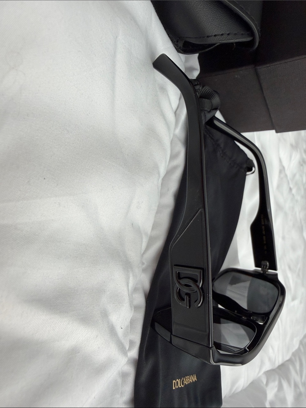 Dolce & Gabbana Glossy Black DG Logo Sunglasses